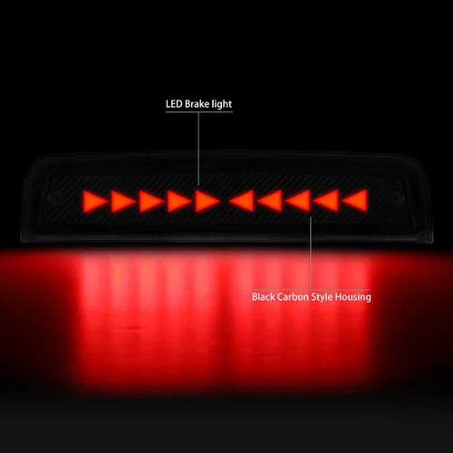 Miniatura 2 de DNA MOTORING 3BL-DRAM09-3D-T4-LED-BK Línea de punta de flecha de carcasa negra 3D LED de montaje alto 3ª tercera luz de freno