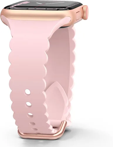 Sunnywoo Correa Deportiva de Silicona con Encaje Compatible con Apple Watch 38mm 40mm 41mm 42mm 44mm 45mm 46mm 49mm para Mujeres, Correa de Repuesto