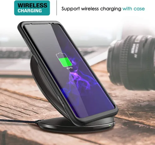 Miniatura 7 de SURITCH Funda para Samsung Galaxy S9 Plus, [protector de pantalla integrado] negro mate duro protección de cuerpo completo, a prueba de golpes