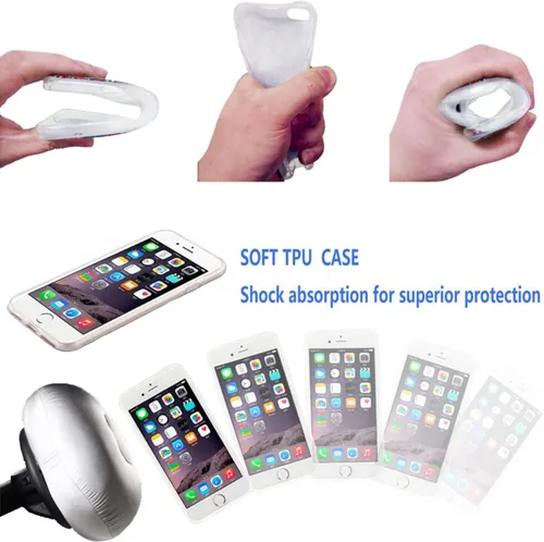Miniatura 6 de Funda protectora completa delgada y suave de TPU transparente para iPhone SE 2022/2020, iPhone 8/7/6S/6 - Diseño de música divertida guitarra