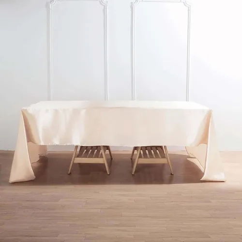 Miniatura 95 de Efavormart - Mantel rectangular de satén, 90 x 132 pulgadas, suave, oblongo, lavable, mantel decorativo de tela sedosa para bodas, fiestas, Plata