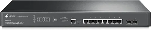 TP-Link TL-SG3210XHP-M2 | Switch PoE gestionado Jetstream de 8 puertos Multi-Gigabit L2+ | 8 puertos PoE+ @240W, 2 ranuras SFP+ de 10G | Ancho de