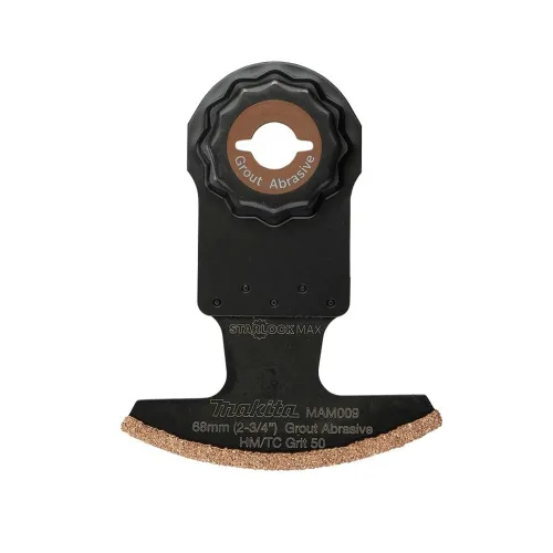 Makita E-08595 StarlockMax® Multiherramienta oscilante de metal duro de 2-3/4" con carburo de tungsteno 50 Grit Grout y hoja de sierra segmentada