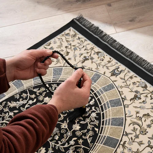 Miniatura 5 de Alfombra de oración musulmana con cuentas de oración islámica, alfombrilla de oración de viaje, regalos islámicos para mujeres, oración portátil