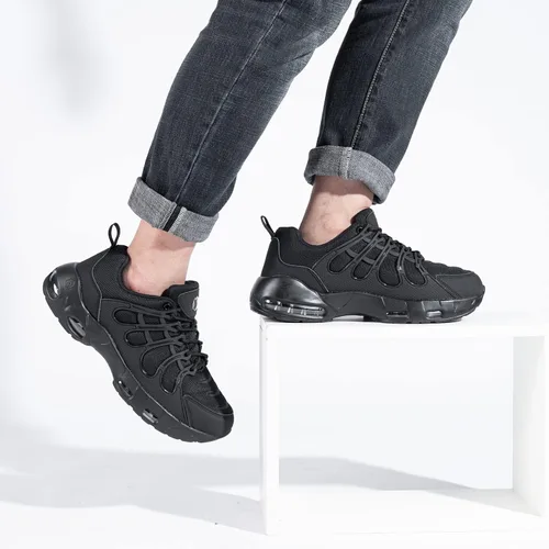 Miniatura 6 de LARNMERN Zapatos de trabajo antideslizantes para hombre, antideslizantes, antideslizantes, con amortiguación de aire, zapatos para restaurante