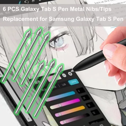 Miniatura 6 de 6 puntas de repuesto para Samsung Galaxy Tab S Pen de metal para Samsung Galaxy Tab S10+/S10 Ultra/S9/S9FE+/S9 Ultra/S8/S8+/S8 Ultra/S7/S7 FE/S6/S6