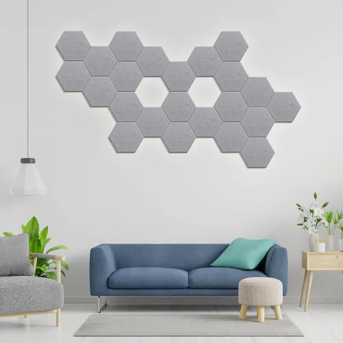 Miniatura 2 de Paneles hexagonales en forma de A, paquete de 12 paneles acústicos de alta densidad de 12 x 10 x 0.4 pulgadas para mejorar la reducción de ruido
