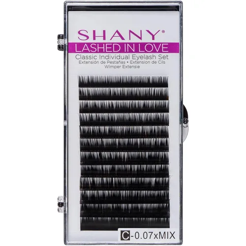 SHANY Lashed in Love - Juego de pestañas individuales clásicas - Extensiones de pestañas individuales 3D voluminosas y sin peso 0.003 in - NEGRO