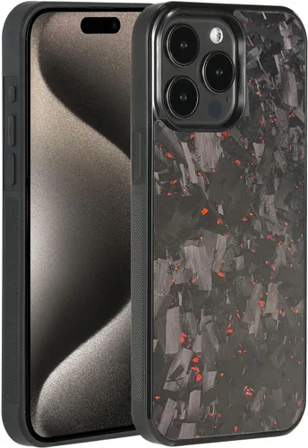 Miniatura 8 de Grip Series - Funda para iPhone 15 con fibra de carbono forjada real, diseño de bordes agarres, compatible con carga inalámbrica, compatible