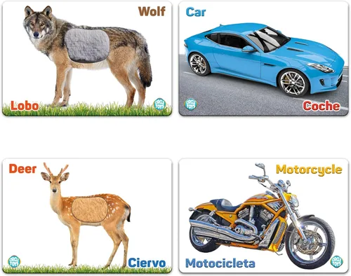 Miniatura 8 de My Touch and Feel - Tarjetas didácticas de doble cara con imagen bilingüe en inglés y español para bebés, niños pequeños, niños, aprender animales