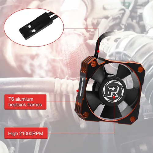 Miniatura 3 de Paquete de 2 ventiladores de refrigeración de motor RC de 1.378 in, 21000 RPM, 8.4 V, ventilador de refrigeración de motor ESC de aluminio