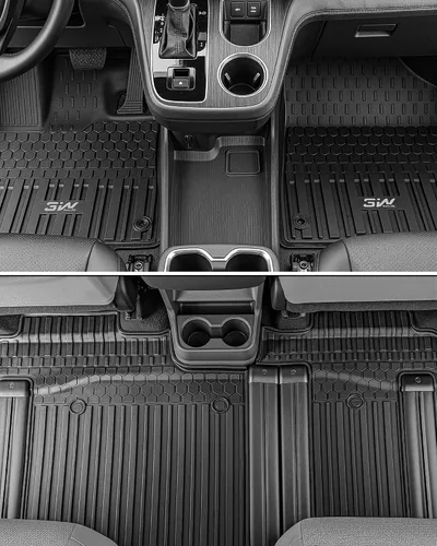Miniatura 3 de 3W Alfombrillas para Toyota Sienna 2021-2026 8 Asientos LE/XLE, Alfombrillas Personalizadas para Todo Clima de TPE para Toyota Sienna 1ª, 2ª y 3ª