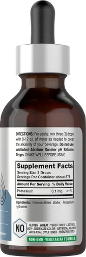 Miniatura 2 de Horbaach - Gotas de agua alcalinas 2 onzas líquidas Suplemento de equilibrio de pH Refuerzo con minerales Sin OMG y sin gluten