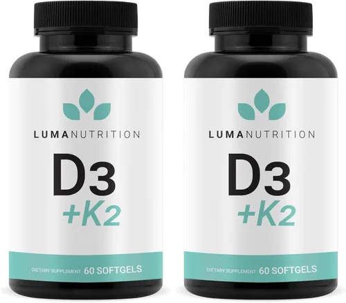 Miniatura 9 de Luma Nutrition Vitamina D3 + K2 10000 UI - Suplemento para la salud ósea y cardíaca - Apoyo inmunológico de máxima fuerza y absorción de calcio - 60