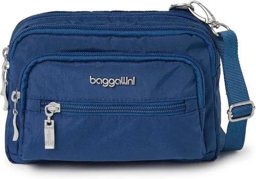 Miniatura 16 de Baggallini Bolsa cruzada pequeña con triple cremallera para mujer, 8 x 6 pulgadas, ligera, convertible