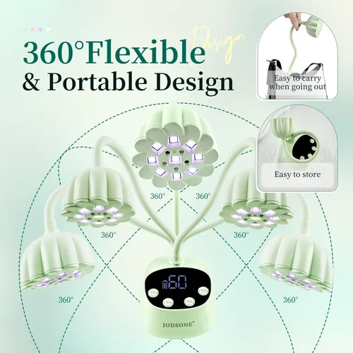 Miniatura 7 de JODSONE Lámpara de uñas UV de curado rápido, lámpara de cuello de cisne portátil y flexible con diseño ajustable de 360°, secadora LED recargable