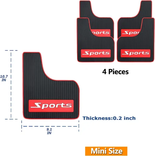 Miniatura 7 de 4 unidades de guardabarros de tamaño mini universal para automóvil, protector contra salpicaduras, apto para sedán, hatchbacks, protector de lodo
