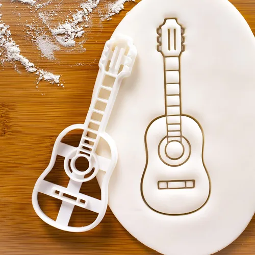 Miniatura 5 de Juego de 3 cortadores de galletas de guitarra (diseños: acústico, eléctrico, bajo), 3 piezas - Bakerlogy