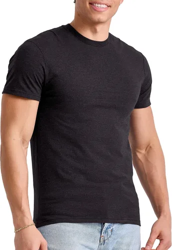 Hanes Camiseta grande de algodón ligero, camiseta de cuello redondo para hombre, disponible en tallas altas