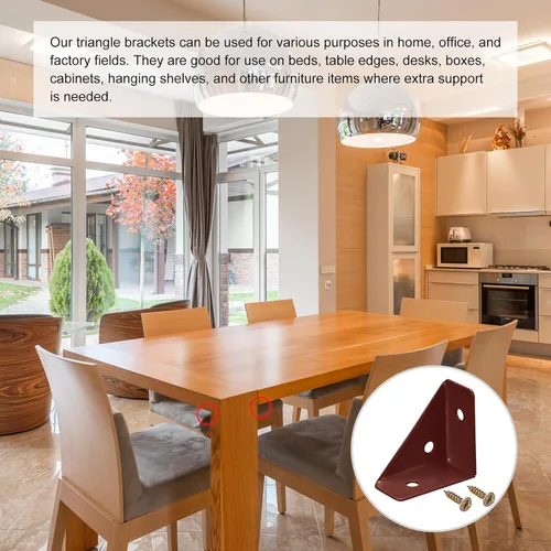 Miniatura 7 de uxcell 4 soportes de esquina angulares de 1.496 pulgadas x 1.496 pulgadas, soportes de acero laminado en frío con tornillos para borde de escritorio