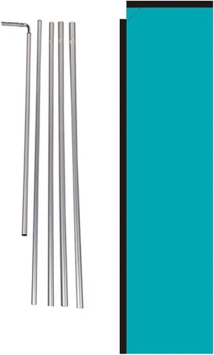 Miniatura 13 de Letrero de bandera rectangular de plumas para exteriores, color negro sólido, con kit de poste y punta de tierra