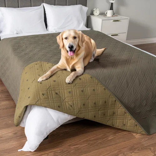 Miniatura 23 de PetAmi Funda de cama impermeable para perro, protector reversible de muebles para gatos y perros, manta lavable para asiento de sofá, 102 x 82 Beige