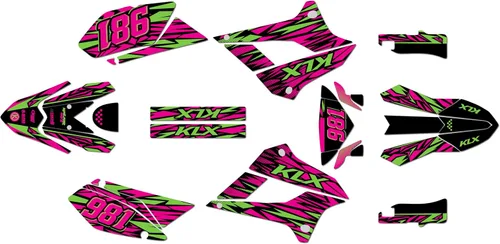 Miniatura 6 de Kit de gráficos para Kawasaki KLX250 2008-2020 y KLX300SM 2021-2023 Twitch Series Azul 9 mil - Easy Go - Adhesivo para motocicleta Dirt Pit Bike