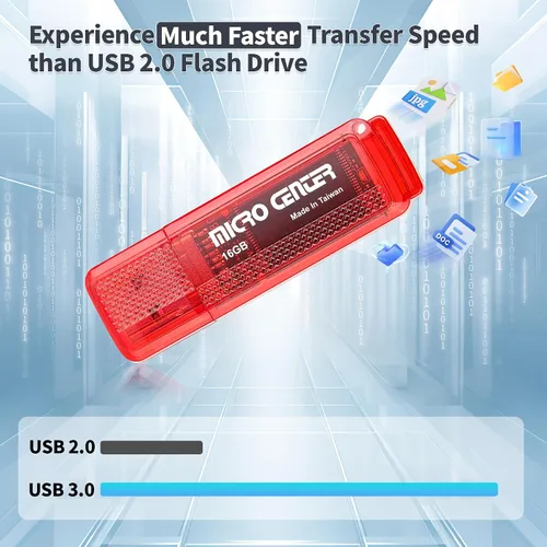 Miniatura 3 de Micro Center SuperSpeed - Paquete de 2 memorias USB 3.0 de 16 GB, unidad para almacenamiento de datos del tamaño de una goma de mascar