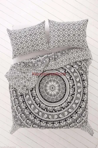 Vedant Deisgns - Funda de edredón con diseño de mandala de elefante, funda de edredón de algodón indio, funda de edredón urbana, tamaño Queen