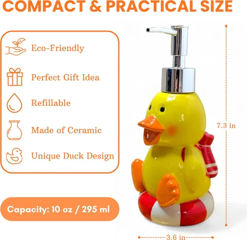 Miniatura 3 de Dispensador de Jabón con Forma de Pato Lindo para Fregadero de Cocina - Dispensador de Jabón para Niños para Decoración Linda de Baño - Regalo Ideal