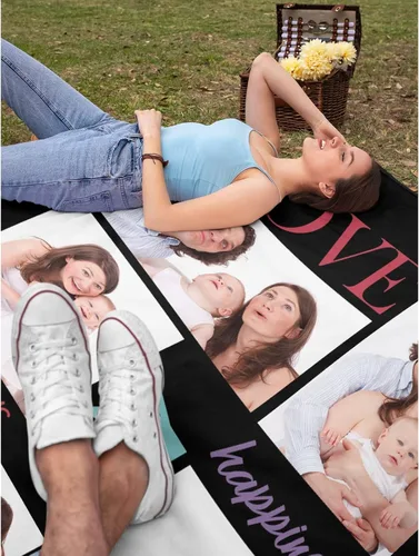 Miniatura 8 de Manta personalizada con foto, manta personalizada de franela personalizada, regalo de cumpleaños familiar, boda, sofá, dormitorio, sala de estar, 40