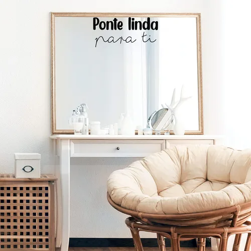 Calcomanía de vinilo para pared, Ponte Linda para Ti/Get Cute for You, 11.6 x 25 pulgadas, inspiradora y encantadora calcomanía femenina con cita en