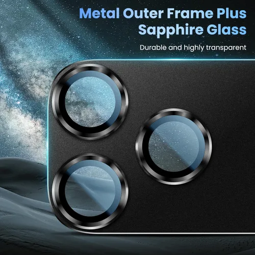Miniatura 5 de Uyiton Compatible con iPhone 17 Pro Protector de Lente de Cámara - [No Fácil de Romper][Fuerte Adsorción][Compatible con Fundas] Cubierta de Titanio