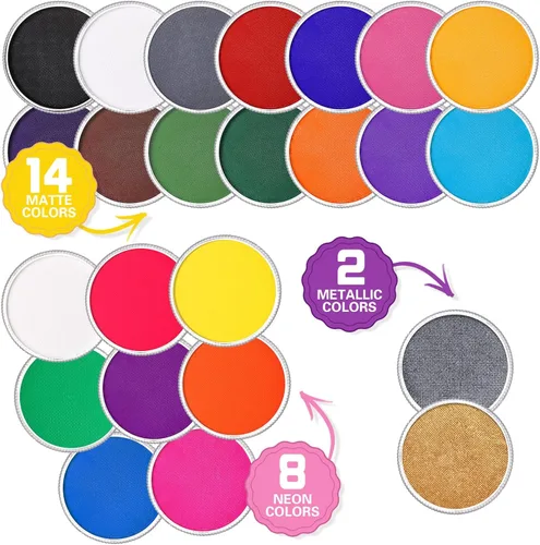Miniatura 7 de Pintura facial negra (1.06 onzas), kit de pintura facial activada por agua para niños y adultos, paleta de pintura facial de maquillaje SFX