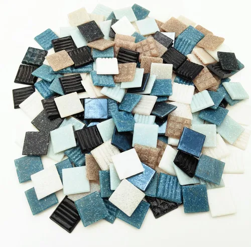 Miniatura 17 de Azulejos de mosaico de cuarzo de 1.1 libras, piezas de mosaico multicolor de 3/4 pulgadas, piedras para hacer mosaicos, manualidades, pasatiempos