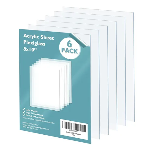 Miniatura 42 de Egofine Láminas de Plexiglás Láminas de Acrílico Paquete de 12 de 8.5x11'' 0.04 de Grosor Plástico Transparente Fundido Cristal Plexi Transparente