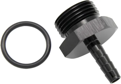 Miniatura 14 de Aluminio -4 AN ORB macho a 1/4 "(6.35mm) Barb Push On Manguera Adaptador Negro