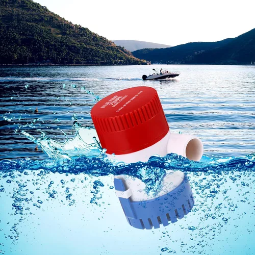 Miniatura 6 de Gisafai Bomba de sentina de 12 V sumergible para barco eléctrico de bajo ruido, bomba de agua automática no automática para barco, tanque de agua