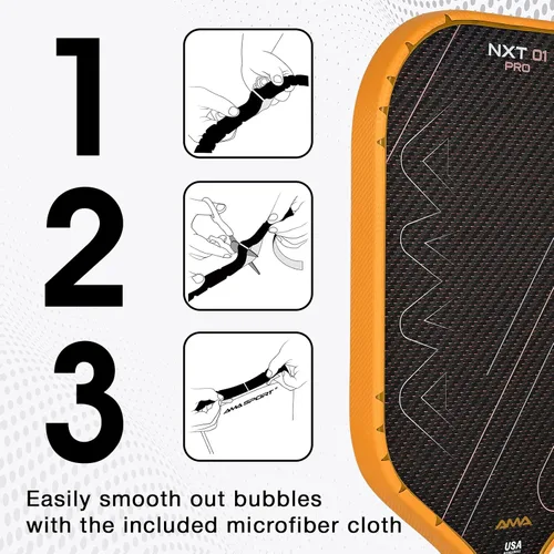 Miniatura 102 de PICKLETECH Cinta de protección de pala de pickleball – Protector de borde de cabeza de paleta – Cinta de protección de borde de raqueta ajuste gris