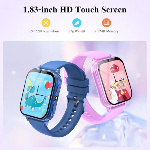 Miniatura 7 de KALINCO Reloj inteligente para niños, más de 30 juegos, cámara, podómetro, reproductor de música, alarma, audiohistoria, antorcha, contador
