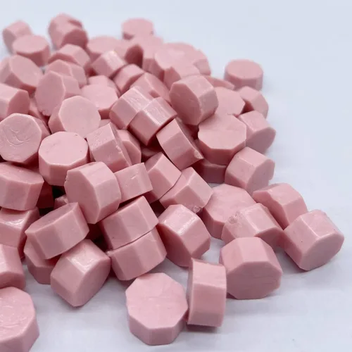Miniatura 3 de 200 unidades de cuentas de cera de sellado rosa octogonales, cuentas de cera de sello rosa polvoriento a granel para invitaciones de boda, Rosa