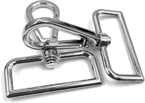 Miniatura 4 de 10 piezas de 1.5" (38 mm) de diámetro interior anillo D hebilla equipaje hebilla langosta garra giratoria plateado