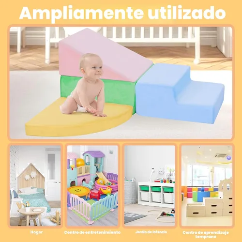 Miniatura 7 de CAMELUS Juguetes de escalada para niños de 1 año, bloques de escalada para bebés de espuma para niños pequeños, juego suave de 4 piezas para niños
