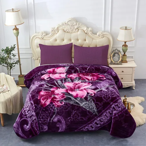 Miniatura 9 de MERRY HOME - Manta de forro polar coreana tamaño king, 85 x 95 pulgadas - 9 libras, capa individual, manta de visón suave y cálida, manta gruesa