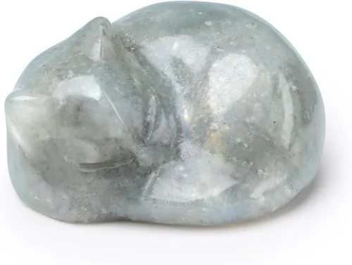 Miniatura 14 de QINJIEJIE Gato de Cristal de Obsidiana Negra de 2 Pulgadas, Piedras Preciosas de Gato Negro, Decoraciones de Estatua de Piedra Curativa, Lindas