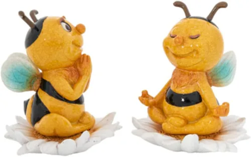 Estatuilla de abejorro, decoración de abejorro para meditar, yoga, abeja de miel, decoración del hogar, set de regalo (abejas de yoga)