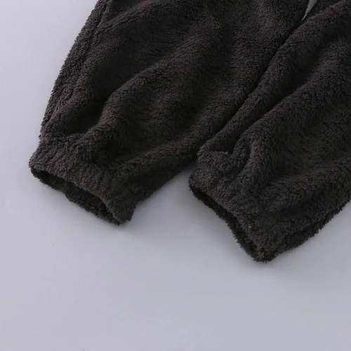 Miniatura 4 de Pijama de forro polar para mujer, mameluco cálido de sherpa, ropa de dormir de una pieza con cremallera y capucha