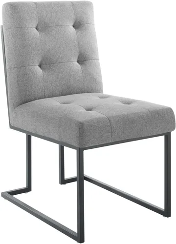 Miniatura 13 de Modway Privy Taburete tapizado de tela de acero inoxidable negro, beige