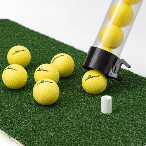 Miniatura 3 de ALMOSTGOLF Palo de práctica – Tubo de pelo largo con liberación de pelota, 24 pelotas de golf de práctica de vuelo limitado incluidas – Fabricado