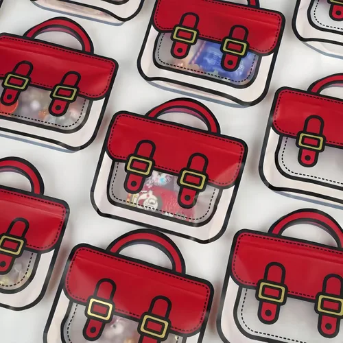 Miniatura 7 de Trendybag - Bolsas de regalo de fiesta con asa superior, color rojo y azul, 20 bolsas de cumpleaños con parte inferior de pie (L, color mixto)